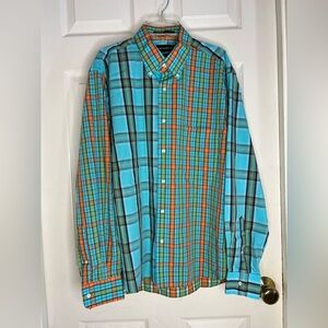 Paul Fredrick Mixed plaid long sleeved button down shirt Men’s Large Multi Color